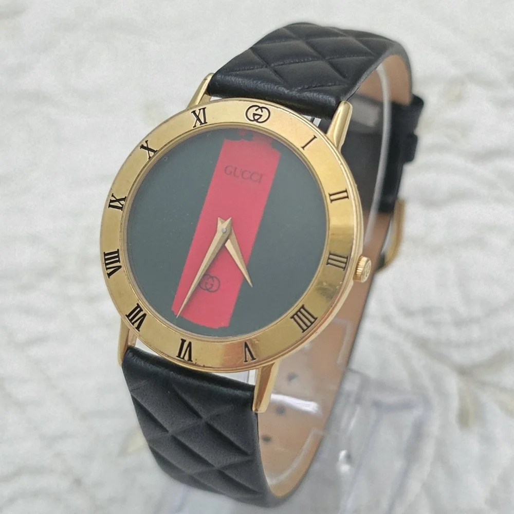 Vintage Gucci Sherry Line Men's Watch 3000M Quartz 33mm Classic Quilted Strap